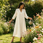 🔥New Arrivals Now on Sale-Women’s V-Neck Cotton Linen A Line Dress