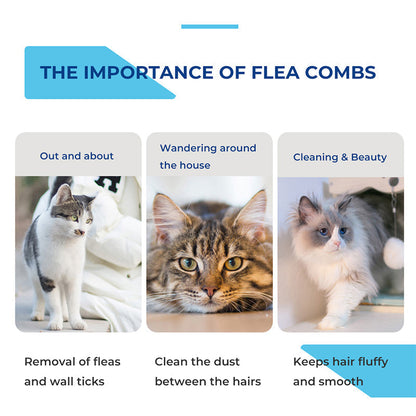 🐾🛁 Multifunctional Pet Grooming Comb – Tear Stain & Flea Removal with Fine Stainless Steel Needles ✨