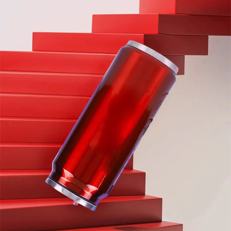 🥤Double-walled, insulated stainless steel cup in the shape of a cola can.