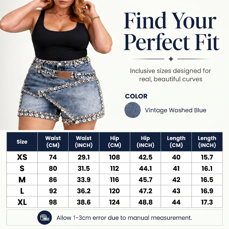 🔥New Arrivals & Best Sellers-Women's Rhinestone Layered Denim Skort