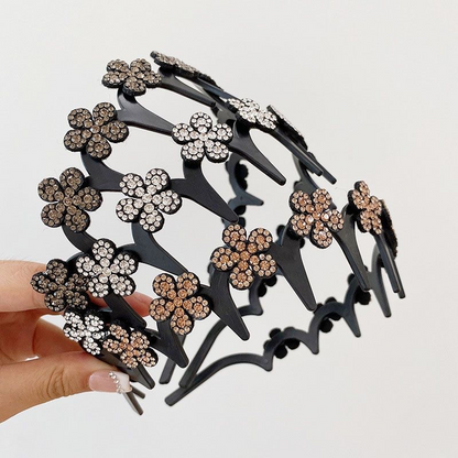 Wavy Crystal Headband Set - Lightweight Non-Slip Girly Feminine Hair Accessory, Sparkling Crystal-Accented Wave-Shape Band for Weddings & Everyday Wear, Girly Feminine Items
