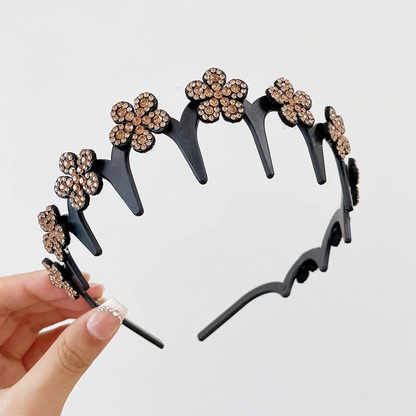Wavy Crystal Headband Set - Lightweight Non-Slip Girly Feminine Hair Accessory, Sparkling Crystal-Accented Wave-Shape Band for Weddings & Everyday Wear, Girly Feminine Items