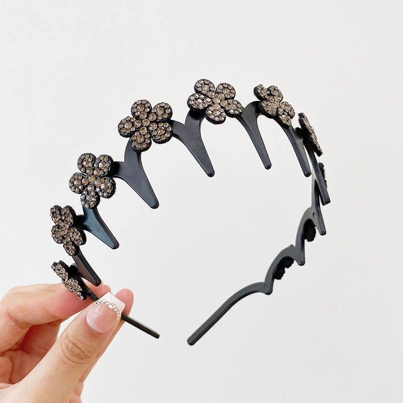 Wavy Crystal Headband Set - Lightweight Non-Slip Girly Feminine Hair Accessory, Sparkling Crystal-Accented Wave-Shape Band for Weddings & Everyday Wear, Girly Feminine Items