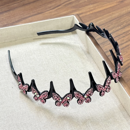 Wavy Crystal Headband Set - Lightweight Non-Slip Girly Feminine Hair Accessory, Sparkling Crystal-Accented Wave-Shape Band for Weddings & Everyday Wear, Girly Feminine Items