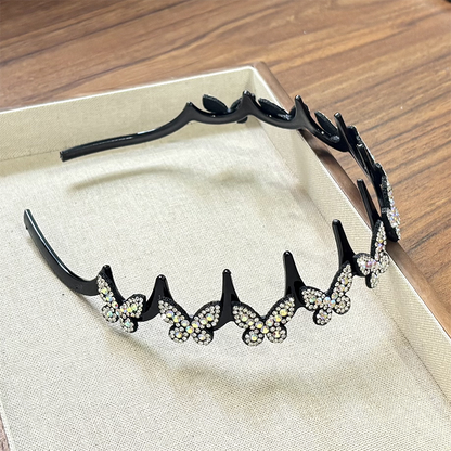 Wavy Crystal Headband Set - Lightweight Non-Slip Girly Feminine Hair Accessory, Sparkling Crystal-Accented Wave-Shape Band for Weddings & Everyday Wear, Girly Feminine Items