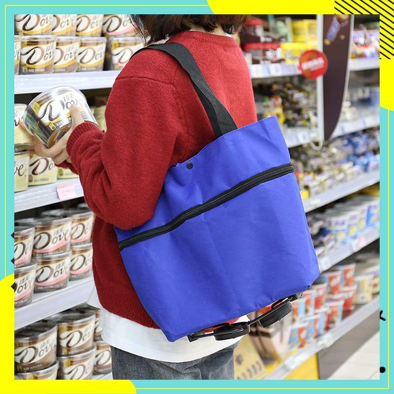 🎉 2026 Sale — Over 13,000 Sold!💞 2-in-1 Foldable Shopping Cart – Carry & Roll with Ease 🛒
