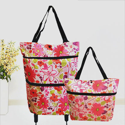 🎉 2026 Sale — Over 13,000 Sold!💞 2-in-1 Foldable Shopping Cart – Carry & Roll with Ease 🛒