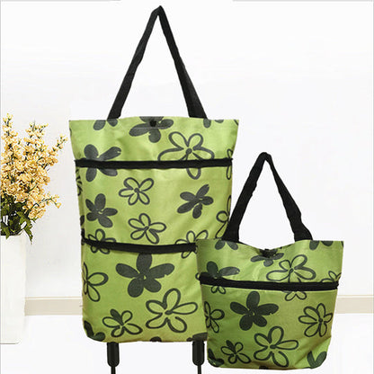 🎉 2026 Sale — Over 13,000 Sold!💞 2-in-1 Foldable Shopping Cart – Carry & Roll with Ease 🛒