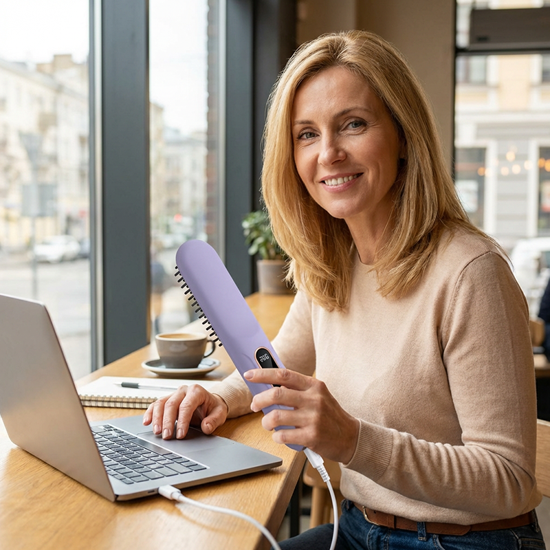 Portable Cordless Hair Straightening Comb