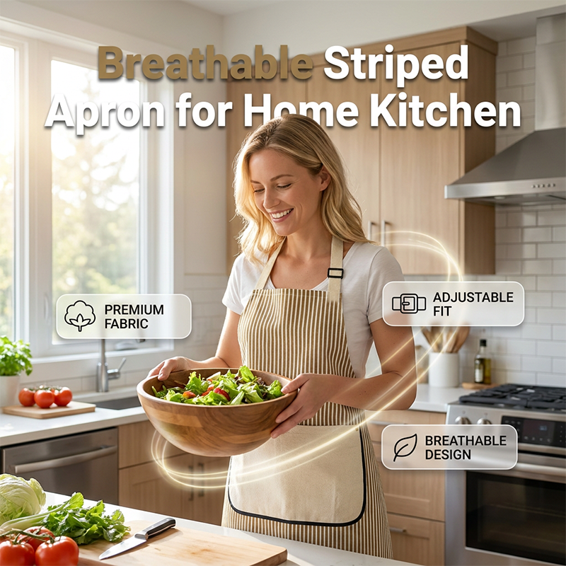 Adjustable Cotton Linen Apron with Pockets