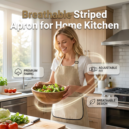 Adjustable Cotton Linen Apron with Pockets