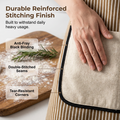 Adjustable Cotton Linen Apron with Pockets