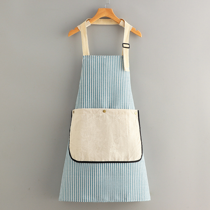 Adjustable Cotton Linen Apron with Pockets