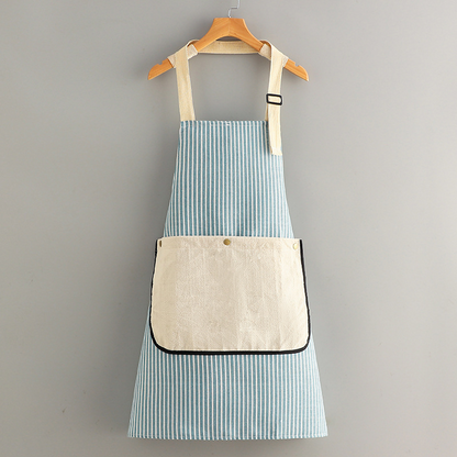 Adjustable Cotton Linen Apron with Pockets