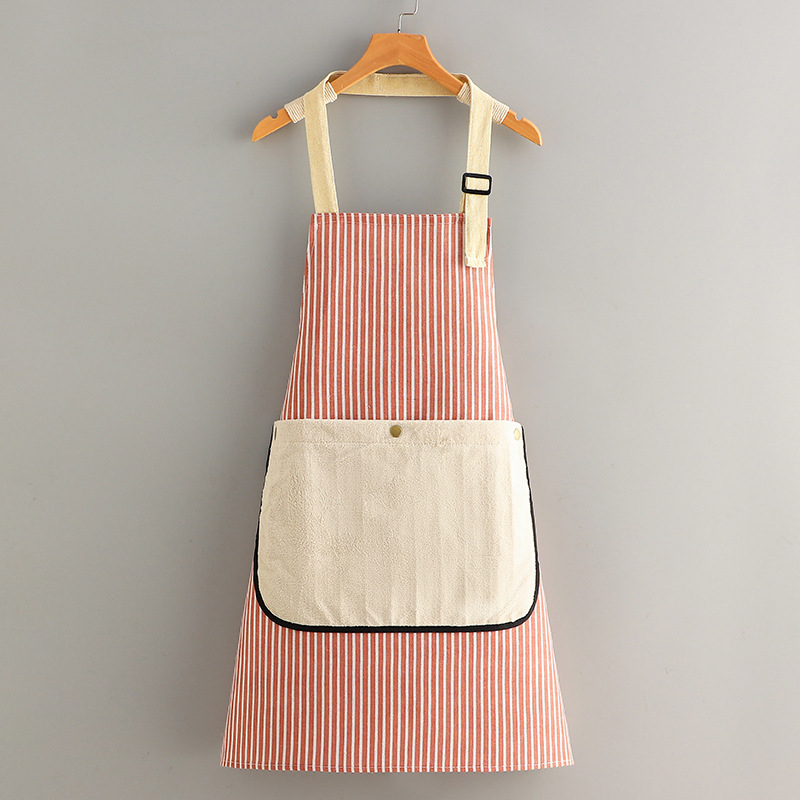 Adjustable Cotton Linen Apron with Pockets