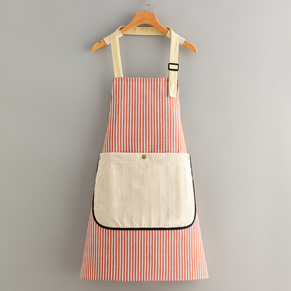 Adjustable Cotton Linen Apron with Pockets