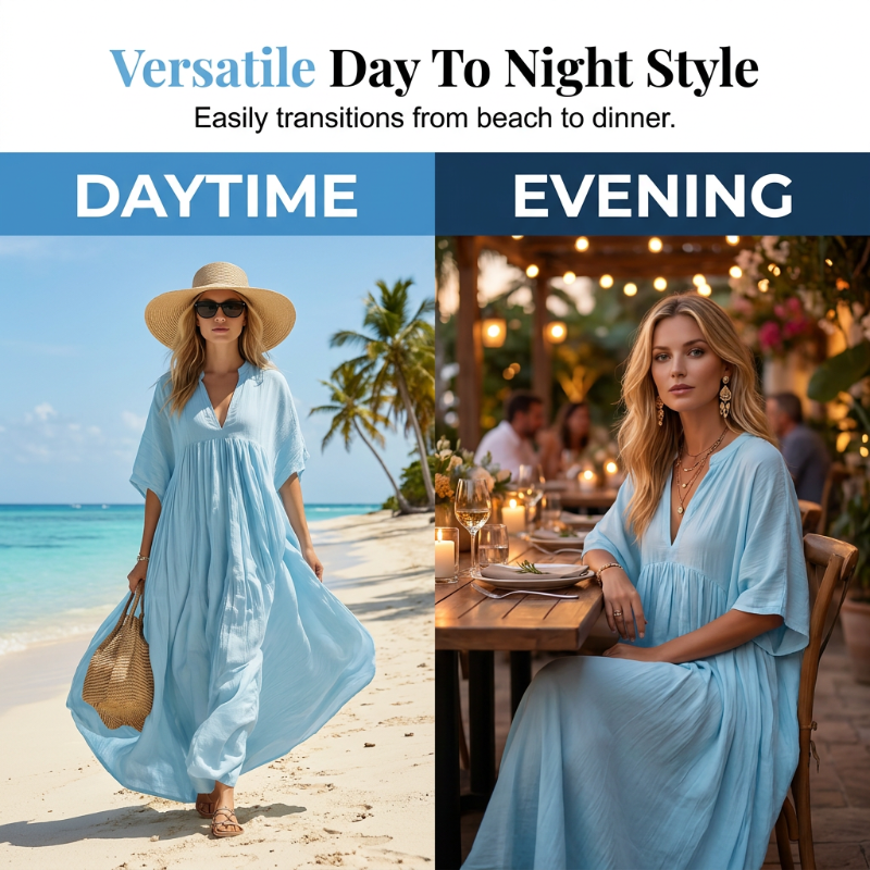Women’s Flowy V-Neck Summer Maxi Dress