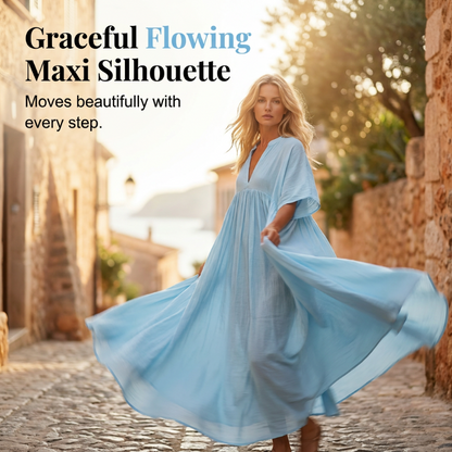Women’s Flowy V-Neck Summer Maxi Dress