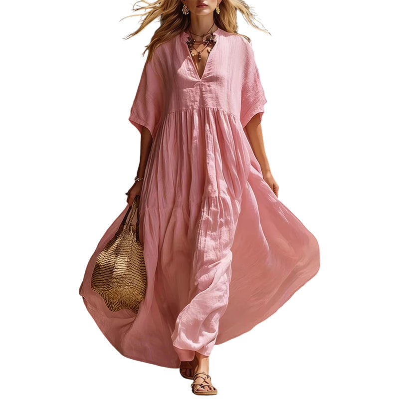 Women’s Flowy V-Neck Summer Maxi Dress