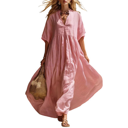 Women’s Flowy V-Neck Summer Maxi Dress