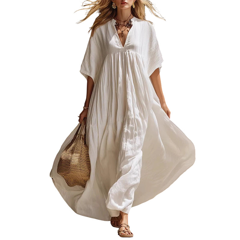 Women’s Flowy V-Neck Summer Maxi Dress