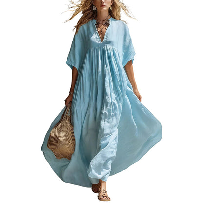 Women’s Flowy V-Neck Summer Maxi Dress