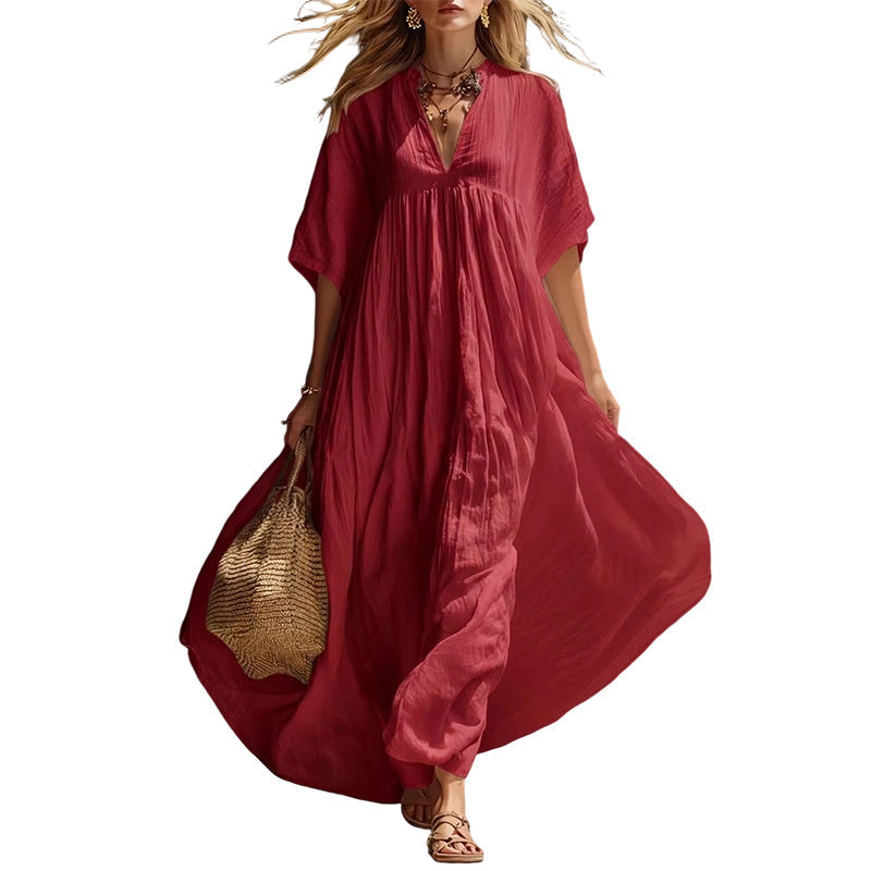 Women’s Flowy V-Neck Summer Maxi Dress
