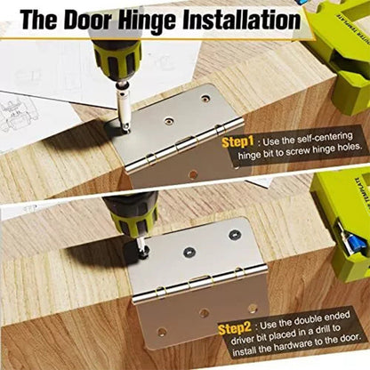 🔧 LIMITED-TIME 50% OFF! ✨ Door Hinge Jig Kit – Adjustable Template, Router Compatible, Professional Mortises 🛠️