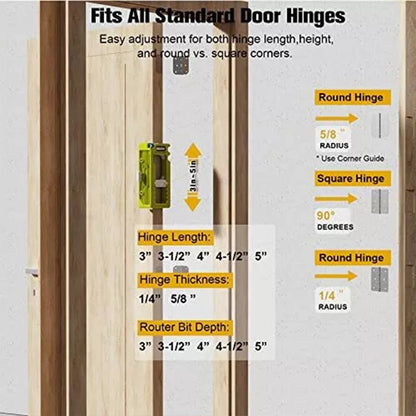 🔧 LIMITED-TIME 50% OFF! ✨ Door Hinge Jig Kit – Adjustable Template, Router Compatible, Professional Mortises 🛠️