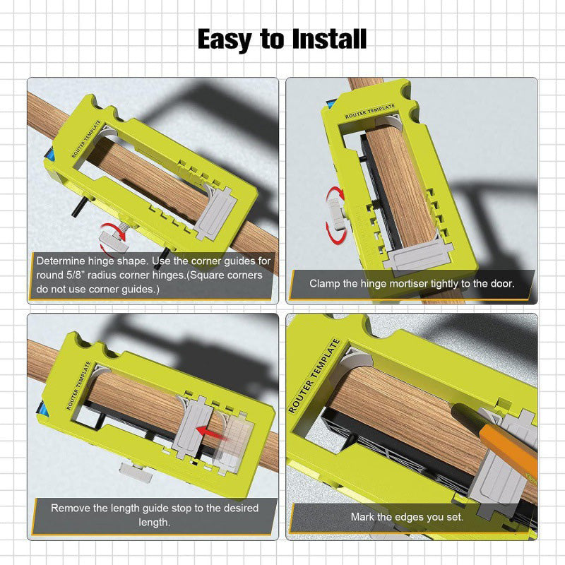 🔧 LIMITED-TIME 50% OFF! ✨ Door Hinge Jig Kit – Adjustable Template, Router Compatible, Professional Mortises 🛠️