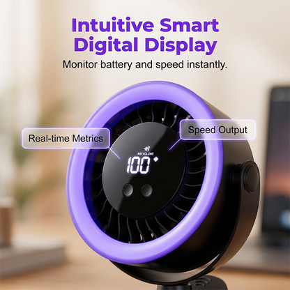 🔥50% OFF🔥 USB Powered Wall-Mountable Personal Fan | Smart Digital Display | Quiet Turbo Cooling | Flexible Clamp & Omnidirectional Pivot 🌬️❄️