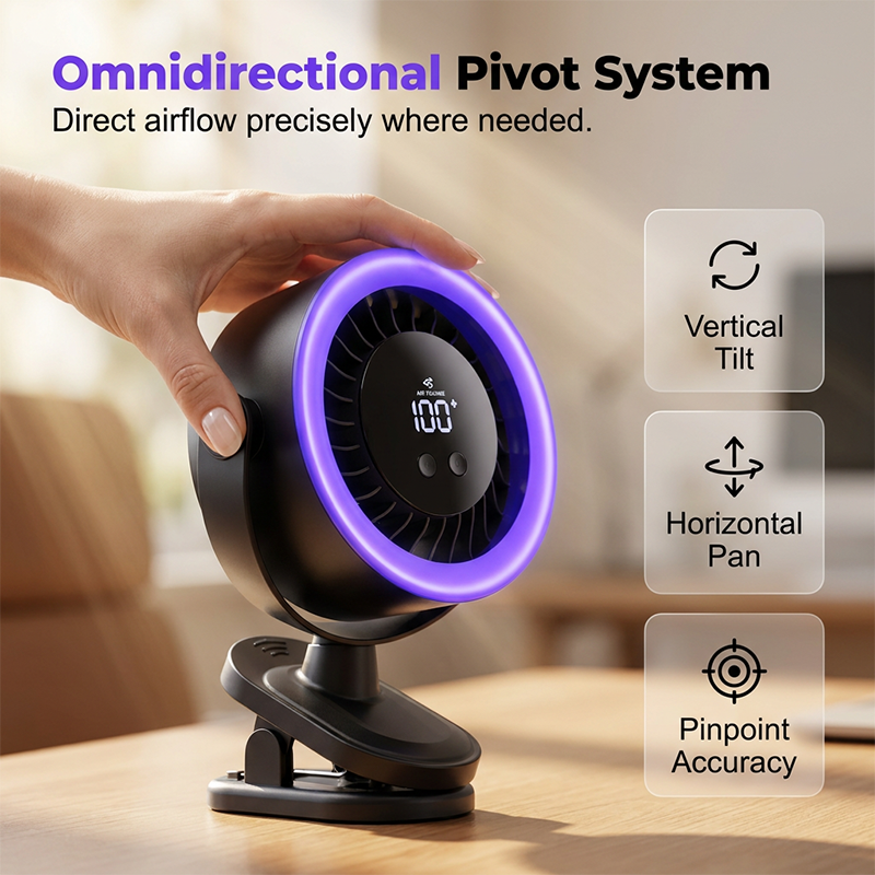🔥50% OFF🔥 USB Powered Wall-Mountable Personal Fan | Smart Digital Display | Quiet Turbo Cooling | Flexible Clamp & Omnidirectional Pivot 🌬️❄️