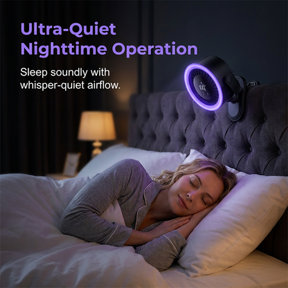 🔥50% OFF🔥 USB Powered Wall-Mountable Personal Fan | Smart Digital Display | Quiet Turbo Cooling | Flexible Clamp & Omnidirectional Pivot 🌬️❄️