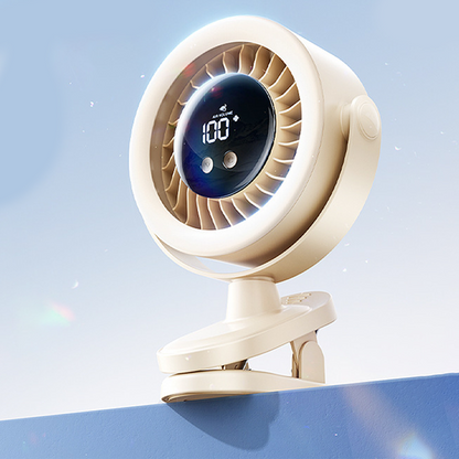 🔥50% OFF🔥 USB Powered Wall-Mountable Personal Fan | Smart Digital Display | Quiet Turbo Cooling | Flexible Clamp & Omnidirectional Pivot 🌬️❄️