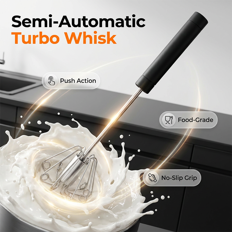 🥄🍳Last Day Promotion 50% OFF!🍰Stainless Steel Semi-Automatic Hand Egg Beater