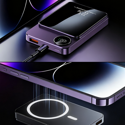 🔋⚡ 22.5W power bank – magnetic, slim, charges 3 devices at once!