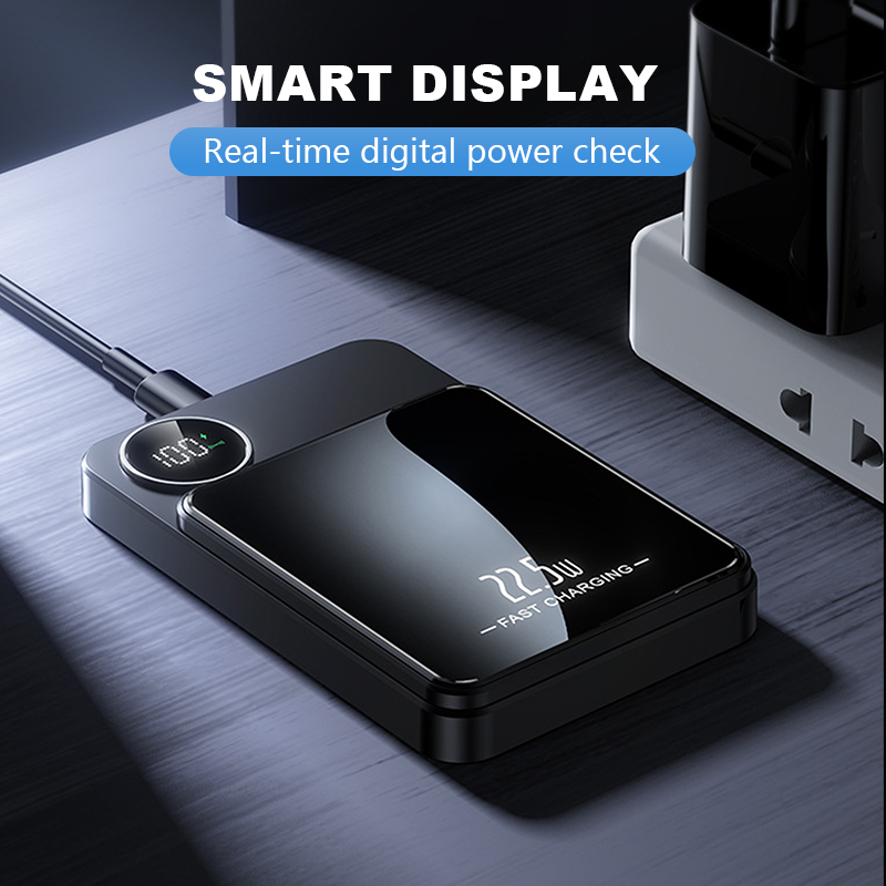 🔋⚡ 22.5W power bank – magnetic, slim, charges 3 devices at once!