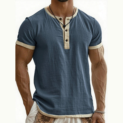 ⌛Limited-Time Offer-Men's Short Sleeve Breathable Henley Shirt