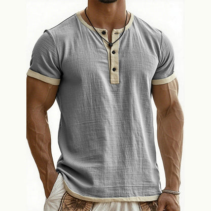 ⌛Limited-Time Offer-Men's Short Sleeve Breathable Henley Shirt