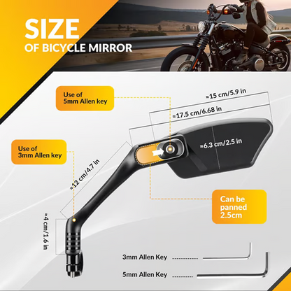 ⏳Time-Limited Special⏰360° Rotatable Bicycle Rearview Mirror – Shock-Absorbing Arm, Weather-Resistant, Universal Mount 🛡️