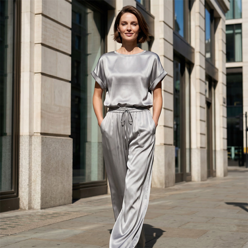 Women's Elegant Top & Wide-Leg Pant Set