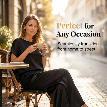 Women's Elegant Top & Wide-Leg Pant Set