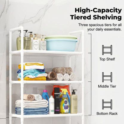 🔥2026 New Hot Selling❤️‍🔥No-Drill Bathroom & Laundry Organizer Shelf