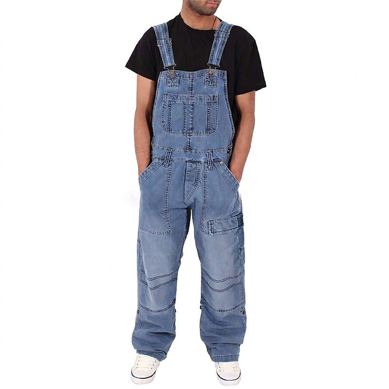 👖 Classic denim overalls for men with adjustable straps