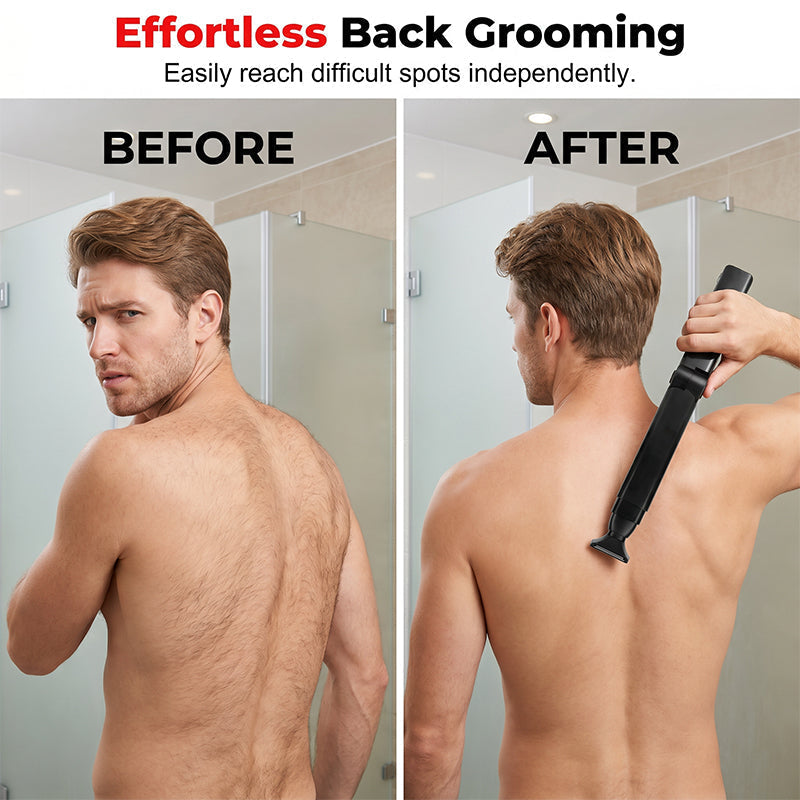 🥳2026 HOT SALE🥳💞50K+ SOLD!🪒💪 50% OFF! Reach-Anywhere Body Trimmer – Extendable handle, precision heads. Trim back, chest & legs yourself – no help needed! 🧔✨