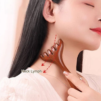 🛒 BUY 1 GET 1 FREE! ✨ 6-Point Meridian Comb – Acupressure Scalp Massager & Hair Remover, helps improve circulation and relaxation, with a natural wooden design 🌿💆‍♀️