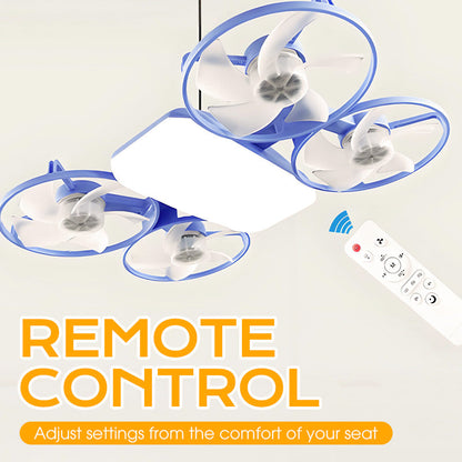 3-Speed E27 Drone Model Fan Light with Remote