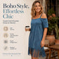 Women's Off-Shoulder Strap Fringe Dress