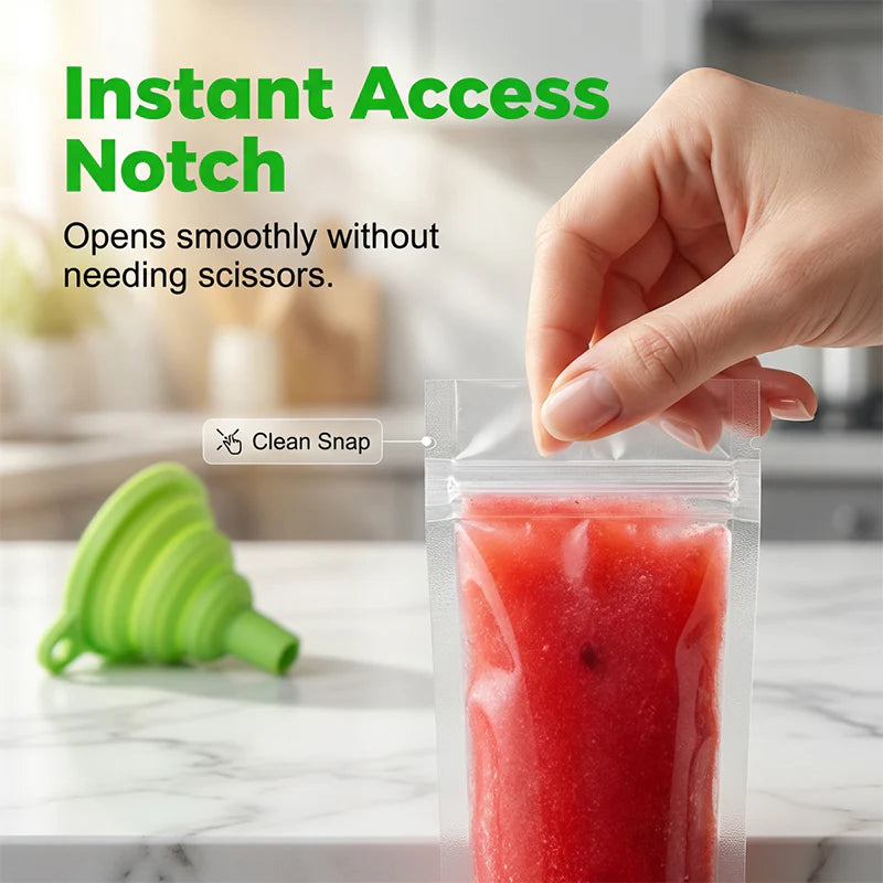 ⌛Limited-Time Offer-DIY Zip-Seal Ice Pop Bags for Healthy Homemade Treats