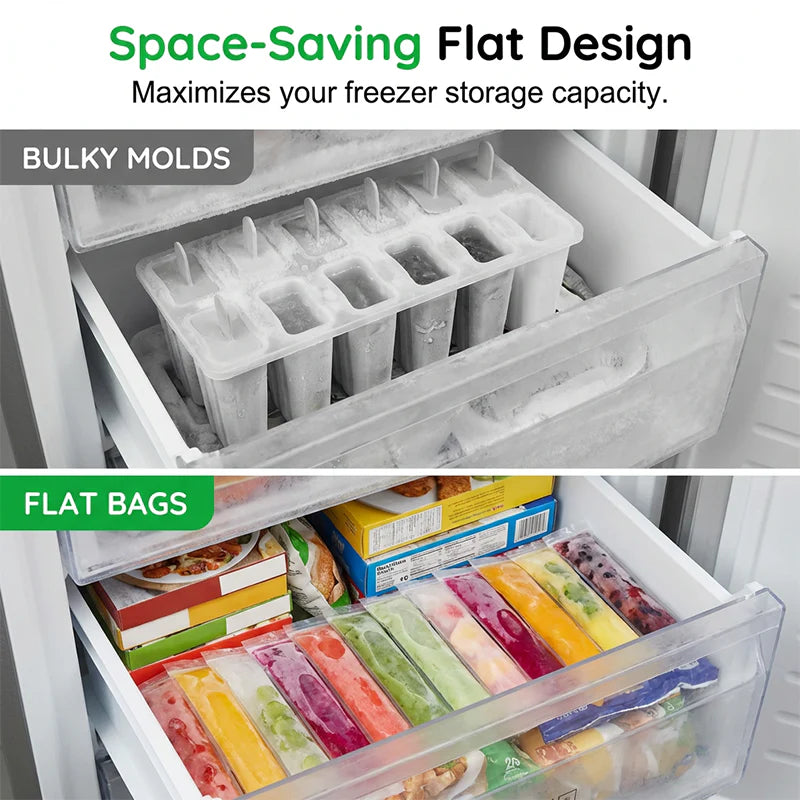 ⌛Limited-Time Offer-DIY Zip-Seal Ice Pop Bags for Healthy Homemade Treats